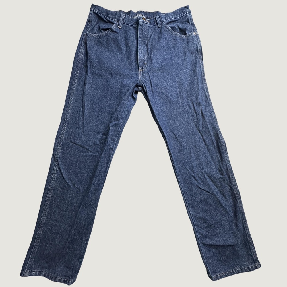 Rustler Jeans Mens 36x32 Blue 87619PW Straight Leg Dark Wash Denim Cotton Pants
